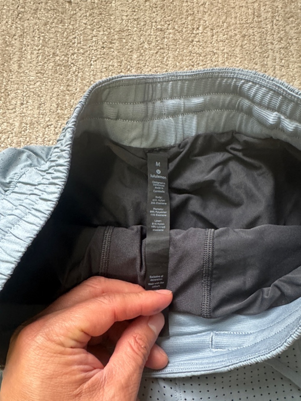 Lululemon Mens Size M Blue Step Back Shorts Lined Pockets Activewear Training - Picture 4 of 11